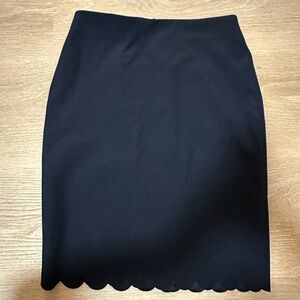 Banana Republic Black Pencil Skirt with Scalloped Hem